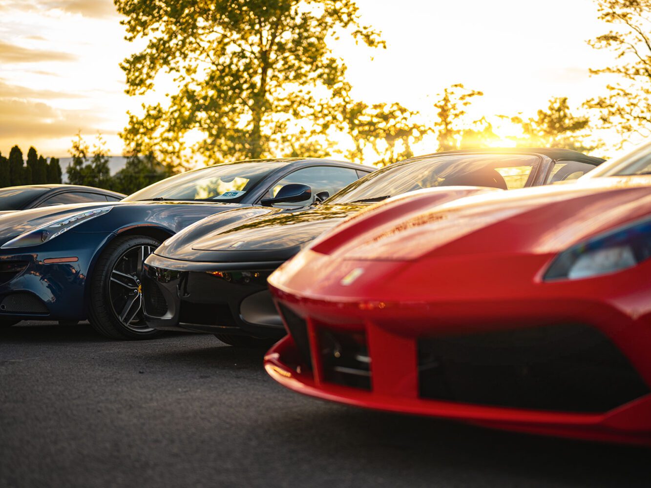 Ferraris parked